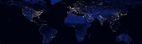 Hd Wallpaper Earth Continents Night Multiple Display Space Lights