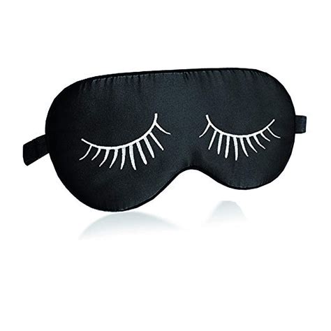 Black Silk Sleeping Mask With Eye Lashes Print Handbag Luxury Custom Invitations