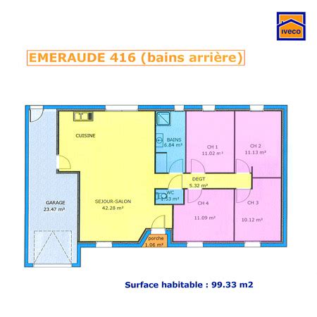Nombre de chambres 1 chambres et + 2 chambres et + 3. plan maison plain pied 4 chambres 110m2