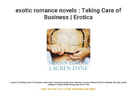 exotic romance novels taking care of business erotica