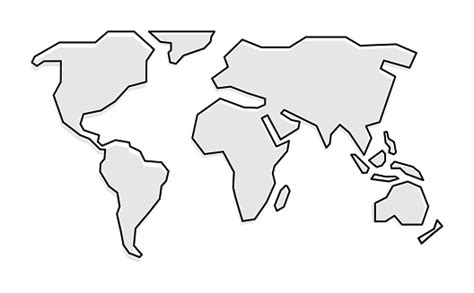 Simple Stylized Map Of The World Extremely Simplified World Map Using