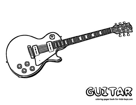 Gritty Guitar Coloring | 22 Free |Electric Guitar Instrument Coloring