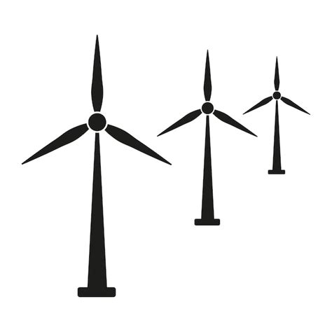 풍력 발전기의 아이콘입니다 대체 전력 친환경 에너지 벡터 일러스트 레이 션 프리미엄 벡터