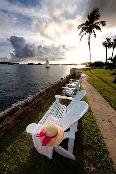 Adirondack Chairs At Sunset Hamilton Bermuda By George Oze