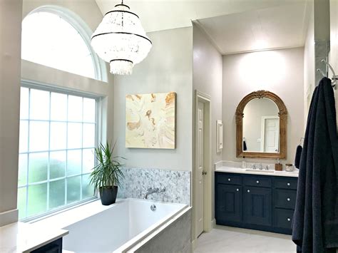 Loving This White And Blue Before And After Master Bathroom Remodel