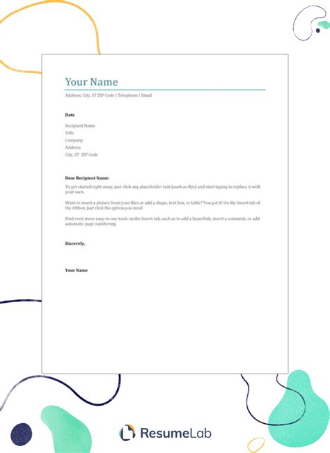 A Letter Template For Word