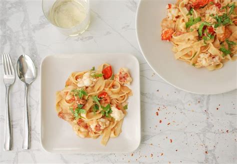 Lemony Lobster Pasta With Burst Cherry Tomatoes And Mint Key Lime Lexi