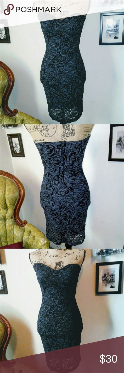 nwot blue lace paisley bodycon dress