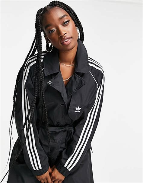 Adidas Originals Adiolor Trench Coat In Black Asos