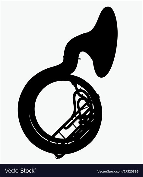 Silhouette Sousaphone Royalty Free Vector Image