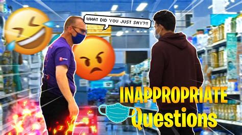 Asking Inappropriate Questions In A Store Mask Prank Youtube