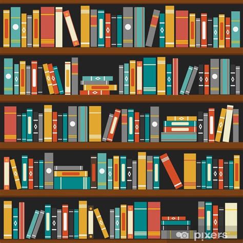 Poster Vector Of Library Book Shelf Background Pixers Ca