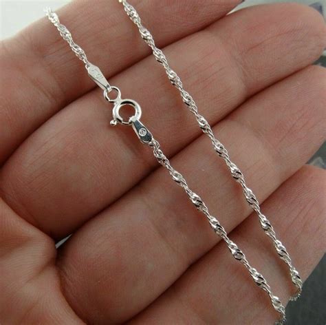 Beautiful quality sterling silver chains, available in a variety of lengths from 13 inches to 28 inches. Sterling Silver SERPENTINE Rope Chain Necklace 925 Italy ...
