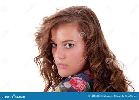 Beautiful And Sad Young Woman Looking Back Royalty Free Stock Image