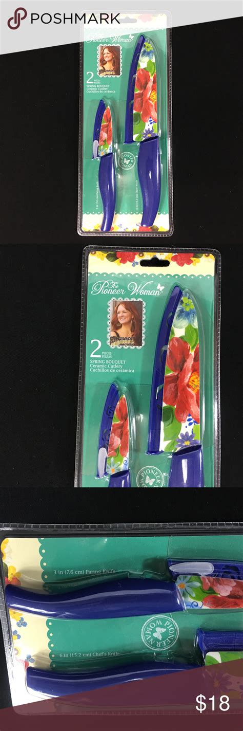 Yup, that's 20 pieces for $20. Pioneer Woman Knife Set Chef Paring Blue Floral | Ceramic ...