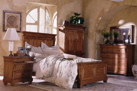 The most common solid wood bedroom set material is wood. Kincaid Tuscano Solid Wood Panel Bedroom Set