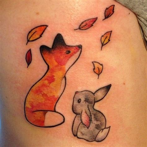 Bunny Tattoo Ideas Bunny Tattoos Fox Tattoos Fox And Rabbit Tattoo