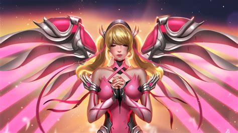 Pink Mercy Overwatch Art Hd Games 4k Wallpapers Images