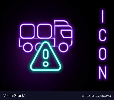 Glowing Neon Line Stop Delivery Cargo Truck Vector Image