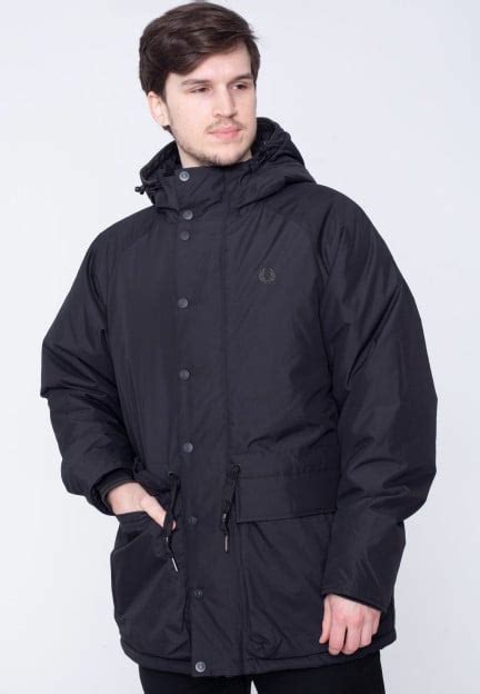fred perry padded zip through black black jacke impericon de