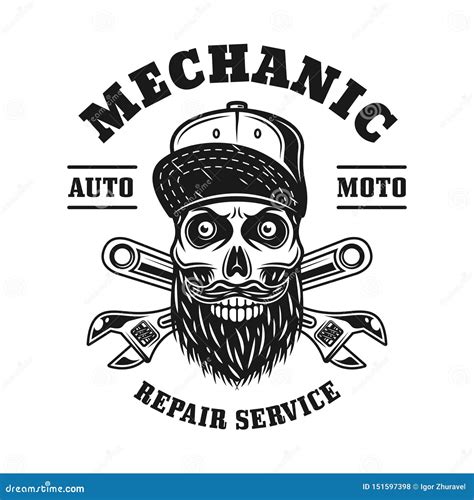Mechanic Logo Auto Parts Engine Piston Chain Spark Pinup Girl Clipart