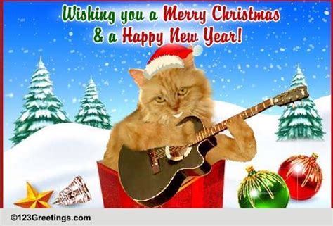 Christmas Carol Singing Cat Free Humor And Pranks Ecards 123 Greetings
