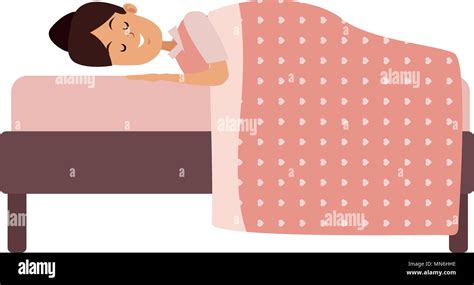 Woman Sleeping In Bed Stock Vector Image And Art Alamy
