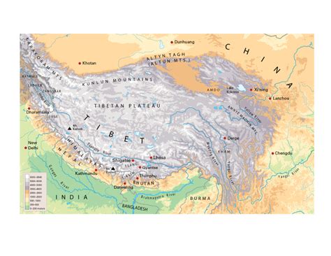 Himalayas Topographical Map