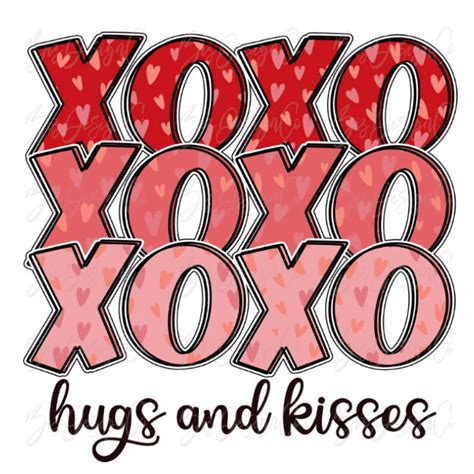 Xoxo Valentine Png Cute Pink Xoxo Png File For Sublimation Etsy