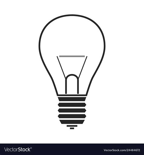 Incandescent Lamp Flat Icon Object Or Symbol Vector Image
