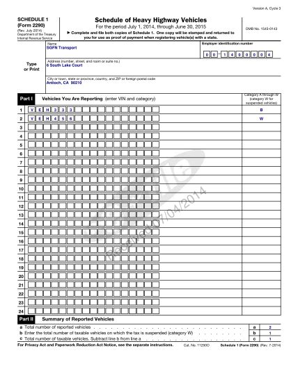 23 Irs Forms 2290 Free To Edit Download And Print Cocodoc