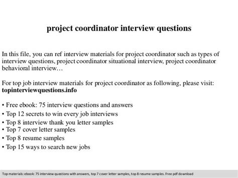 Project Coordinator Interview Questions