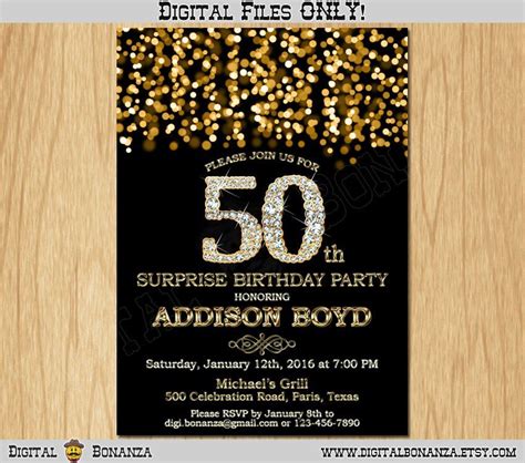 80th Birthday Invitations Gold Invitations Elegant Invitations 50th
