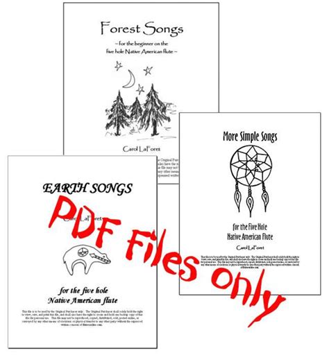 Set Of 3 Song Books For 5 Hole Native American Flute Pdf Files 59 Songs Etsy