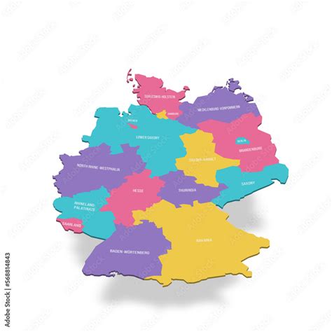 Germany Political Map Of Administrative Divisions Federal States 3D