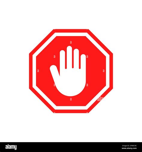 Hand Forbidden Stop Icon Vector Warning Symbol Stop Entry Sign Concept