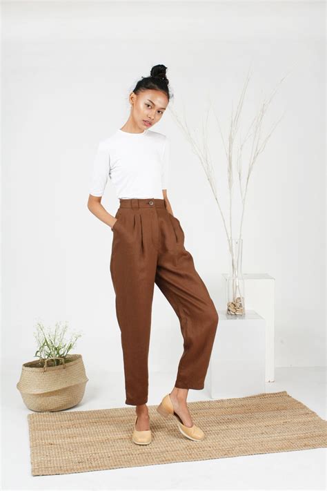 Https://wstravely.com/outfit/brown Linen Pants Outfit