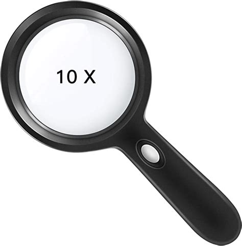 lighted magnifying glass 10x handheld reading magnifier glass with 12 led lights for seniors