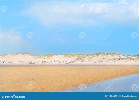 Sandy Formby Beach Near Liverpool On A Sunny Day Stock Image Image Of