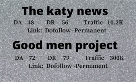 Do Guest Post On The Katy News And Good Men Project By Faradayseo Fiverr