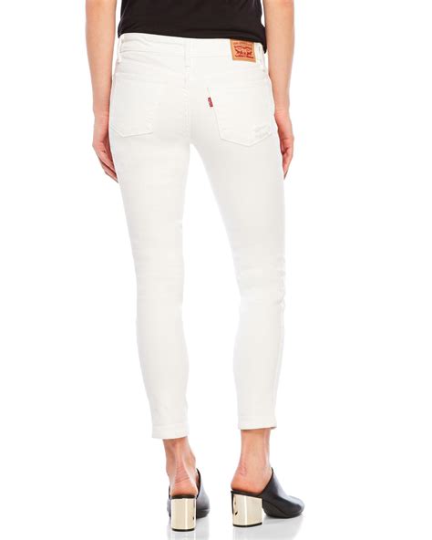 Levis 711 Ankle Skinny Jeans In White Lyst
