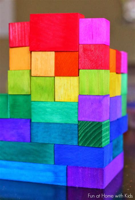 Diy Dyed Rainbow Grimm Style Wooden Blocks Artofit