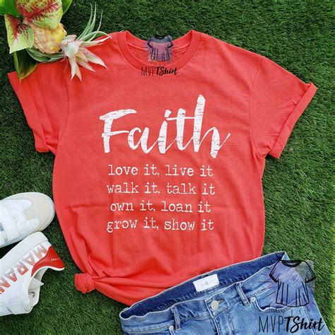 Faith Love It Live It T Shirt Inspiring Religious T Shirts Etsy