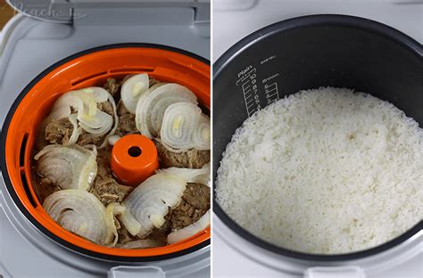 Beef Gyudon Rice Using Tiger Tacook Rice Cooker The Peach Kitchen
