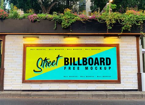 Free Street Wall Mounted Billboard Mockup Psd Good Mockups