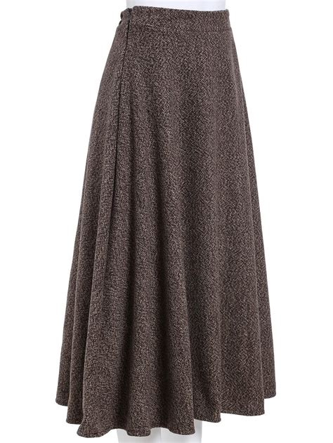 Khaki High Waist Long Skirt Sheinsheinside