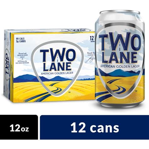 Two Lane American Golden Lager Beer Cans 12 Oz Instacart