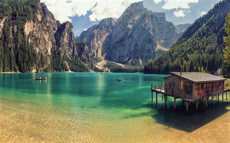 Italy Lake Braies Pragser Wildsee Prags South Tyrol Province