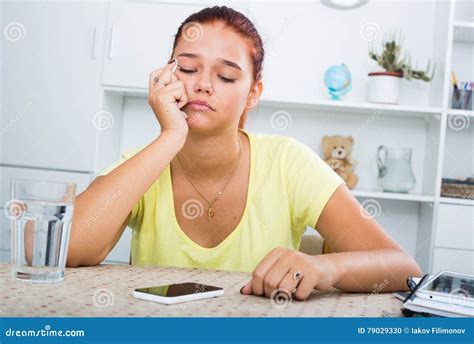 Girl Waiting Phone Call Stock Photo Image Of Girl Relationship 79029330