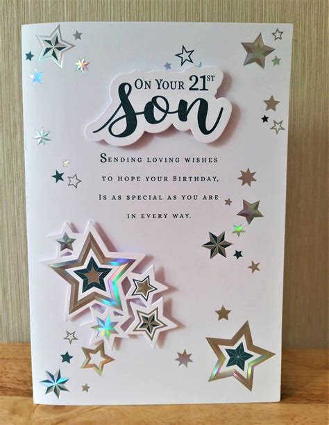 Unique 21st birthday gifts for son. Son 21st Birthday Card Large Boxed Design - With Love ...